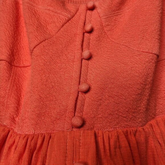 ANTHROPOLOGIE Women's Medium MAEVE Red Orange NWT Sweetheart Mini Dress - Picture 9 of 16